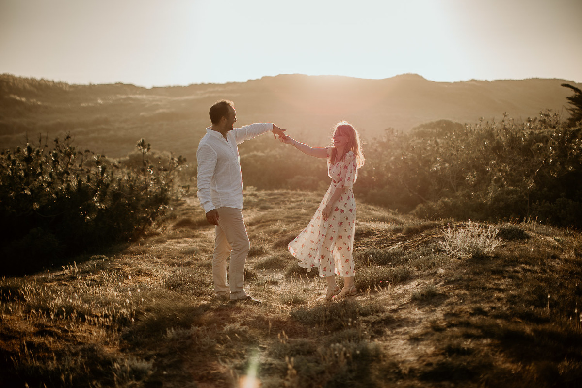 shooting couple coucher de soleil